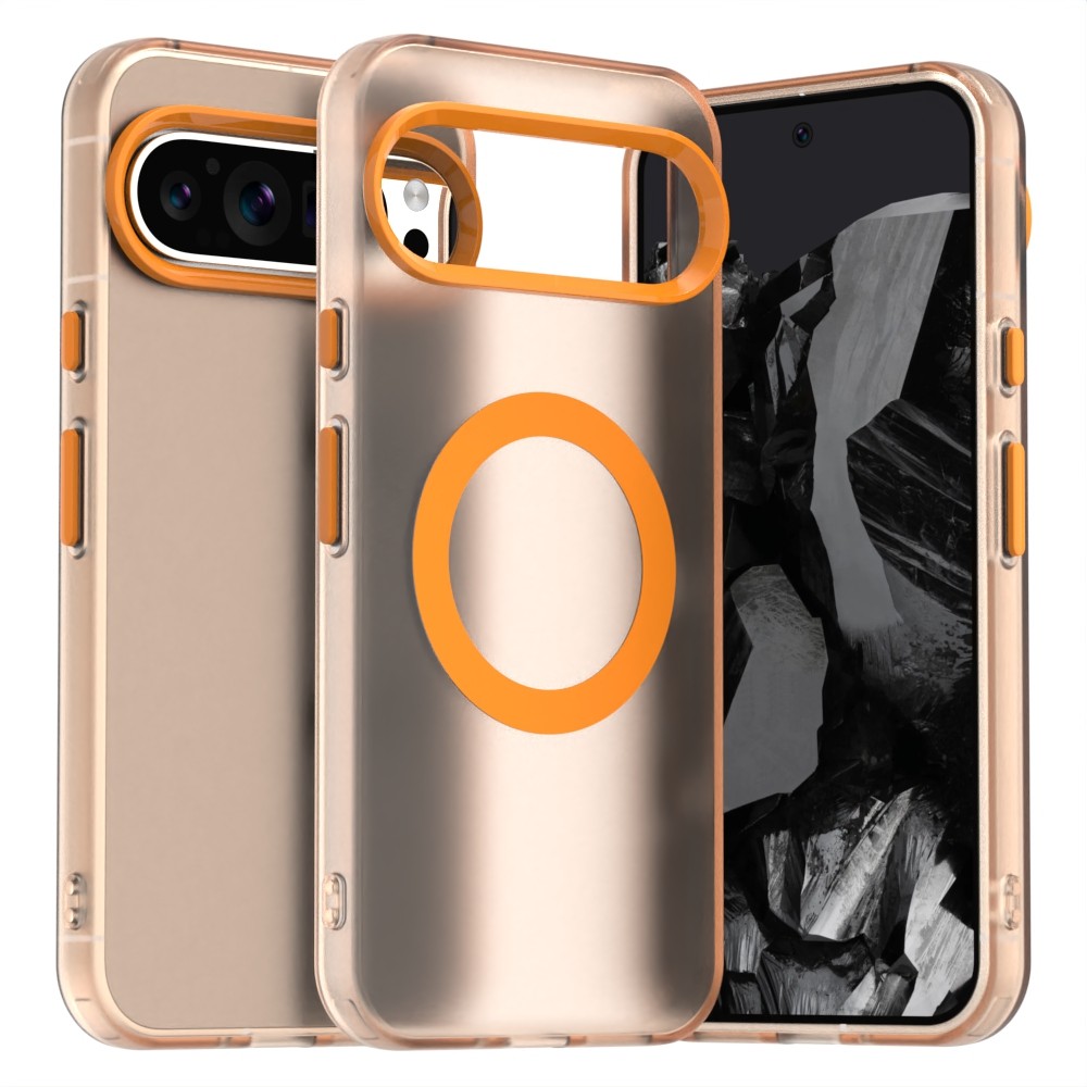 เคสหลังแม่เหล็กสําหรับ Google Pixel 9 Pro XL Pixel9pro 8 Pro 8A PC โปร่งแสงสีลูกกวาด + TPU กันชนกันกระแทก