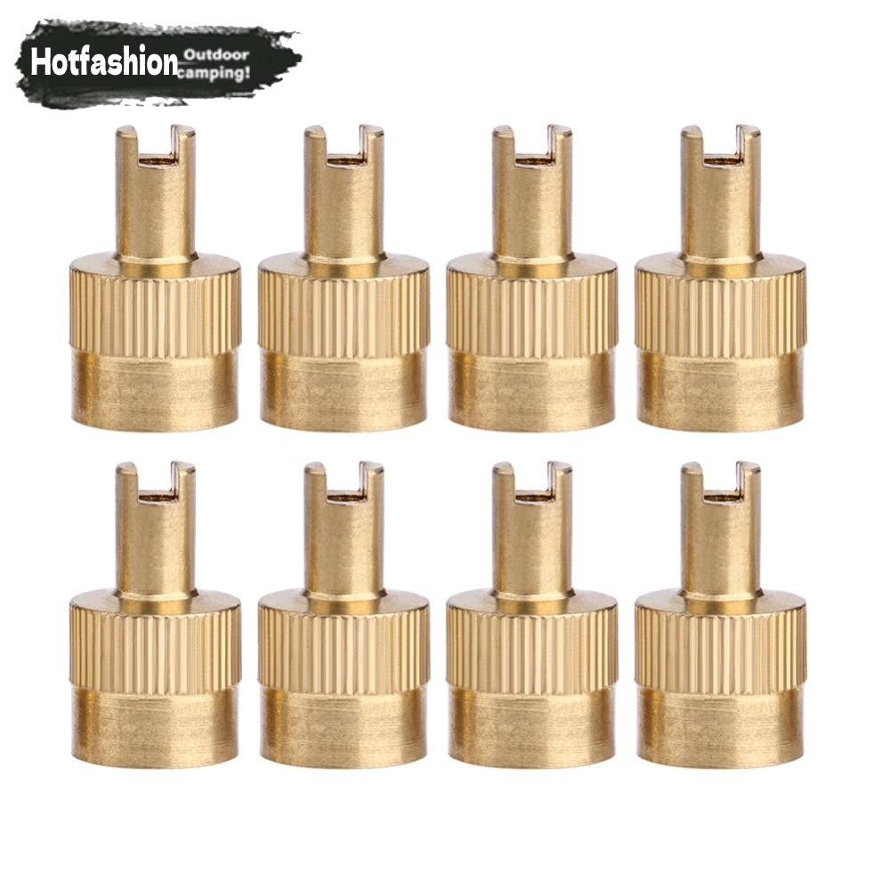 8 ชิ้น Slotted หัววาล์ว Stem Caps พร้อม Core Remover เครื่องมือสําหรับรถยนต์รถจักรยานยนต์
