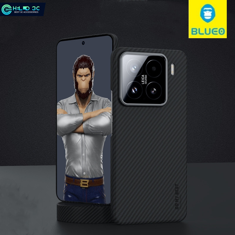 Blueo เส้นใยอะรามิดเข้ากันได้กับ เคส Xiaomi 15/14 เกรดทหารลดลงและความต้านทานรอยขีดข่วน เข้ากันได้กับ