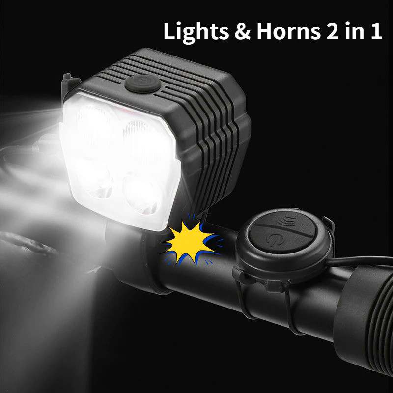 Bike Lights Mountain Road Bike Lighting Horn Lights Night Riding High Bright Warning Lights  bicycle