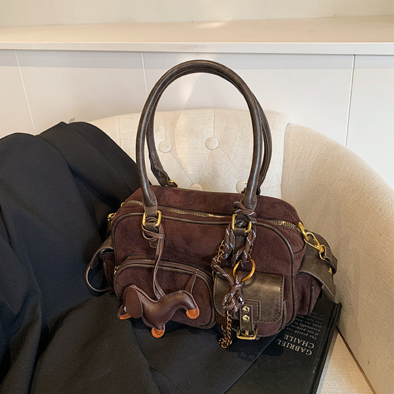 LHL BOUTIQUE กระเป๋ าหนังกลับ แฟชั่นใหม่ความจุขนาดใหญ่มัลติฟังก์ชั่นกระเป๋าสะพายข้างแบบพกพา