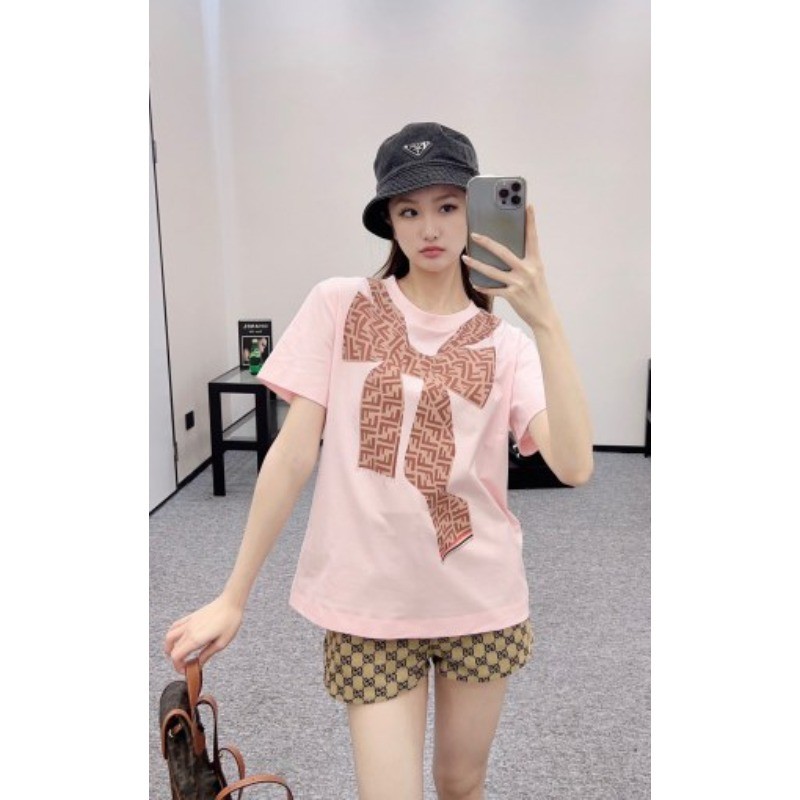 READY & Stock เสื้อยืดแขนสั้นผ้าฝ้ายพิมพ์ลายคอลูกเรือใหม่แขนสั้นผู้หญิง