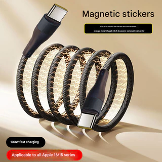 1m/1.5m/2m สายชาร์จแม่เหล็กประเภท c สายชาร์จเร็ว 100W สายชาร์จเร็วสําหรับ Huawei xiaomi usb type c สายเร็ว