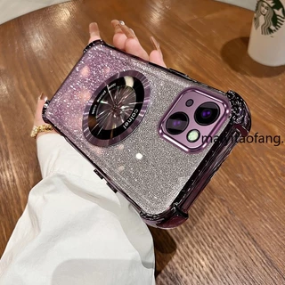 New สีcase สําหรับ iPhone 13 iPhone 13 Pro iPhone 13 Pro Max Sparkling สีชมพูสี่มุม Anti Drop เคสโทรศัพท์ความงามแม่เหล็กกันกระแทกซิลิโคน TPU Soft case