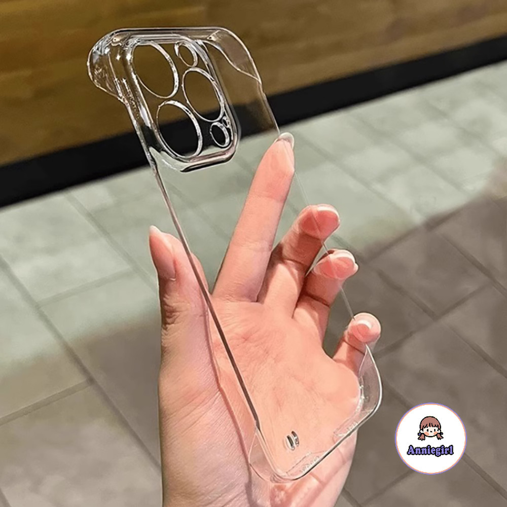 บางเฉียบ โปร่งใส ไม่มีกรอบ เคสโทรศัพท์สําหรับ IPhone 11 15 16 Pro Max 12 14 13 Promax เลนส์ป้องกัน ป้องกันการตก TPU แข็ง ฝาครอบโทรศัพท์