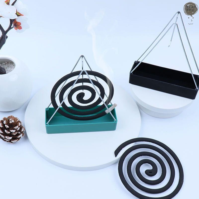 [GR] New1pc กล่องธูปยุงกระถางธูป Creative ยุงสามเหลี่ยมถาดยุงธูป Repellent Coil Rack Shape Holder TH
