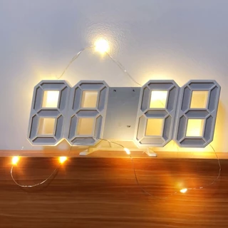 นาฬิกาดิจิตอล นาฬิกาตั้งโต๊ะ แขวนผนัง LED Digital Wall Clock ความไวแสงอัจฉริยะที่สร้างสรรค์ 3D
