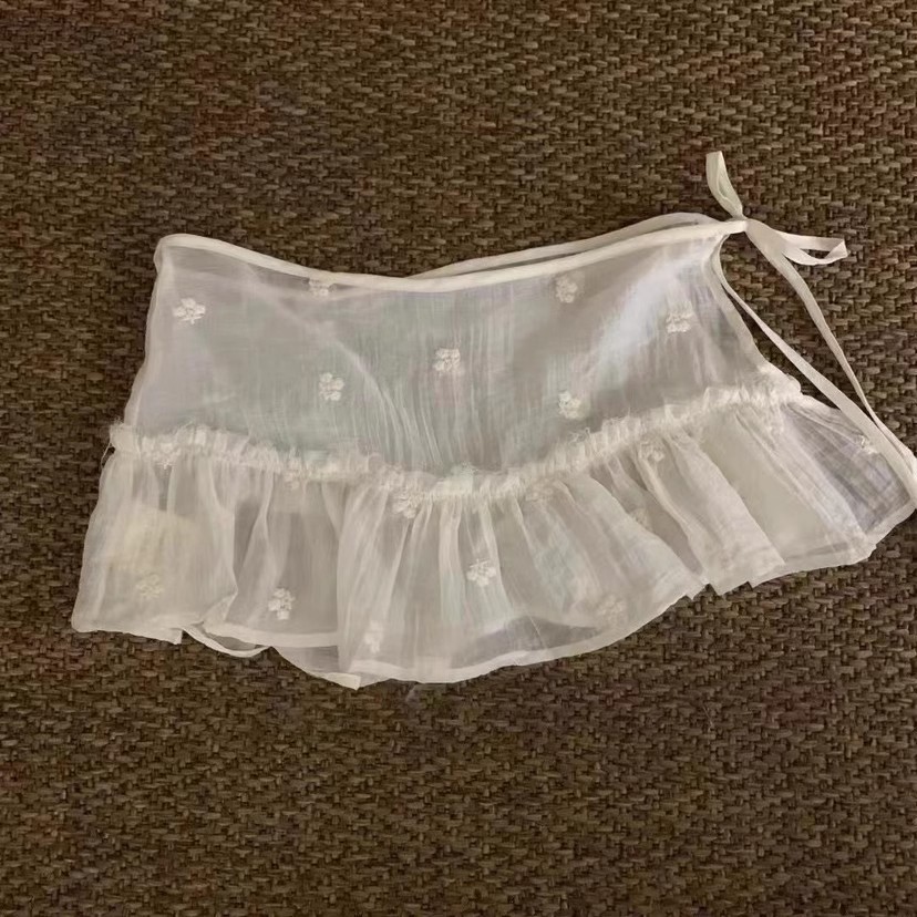 Rosella✨ลูกไม้ของผู้หญิงพาดกระโปรงฤดูใบไม้ผลิใหม่ปี 2025 พร้อมกระโปรงลูกไม้สีขาวแฟชั่นชั้น - รูปที่ 5