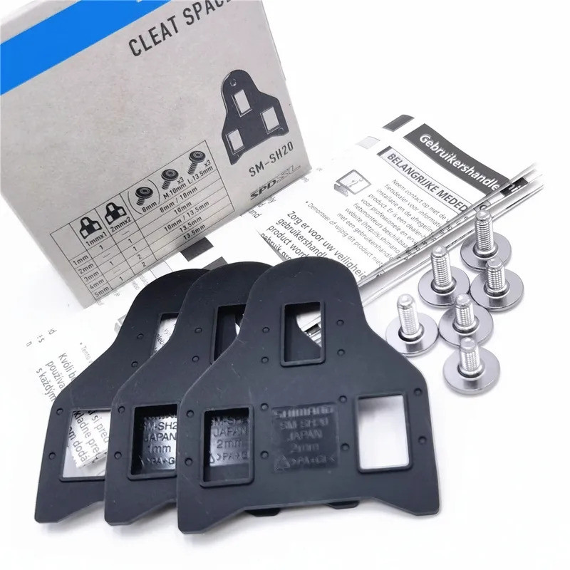 Shimano SM-SH20 Cleat Spacer SPD-SL Pedal Clamp Spacers และ Bolt ชุดสําหรับรองเท้าขี่จักรยานถนน