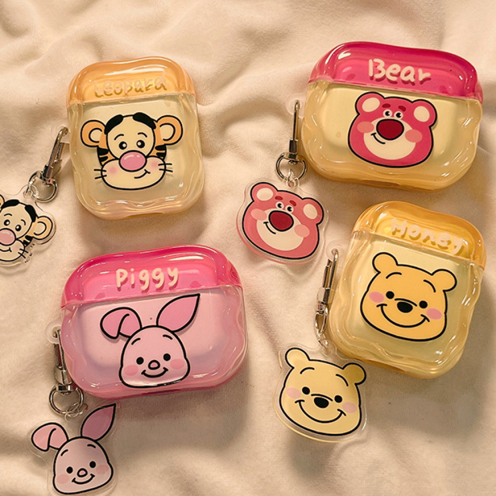 ฝาครอบหูฟังการ์ตูนน่ารัก Disney Winnie the Pooh พร้อมจี้ทิกเกอร์ สำหรับ Airpods 1 2 3 4 Airpods Pro ป้องกันการสูญหาย นุ่ม TPU หูฟังไร้สาย Bluetooth ป้องกันการหล่น