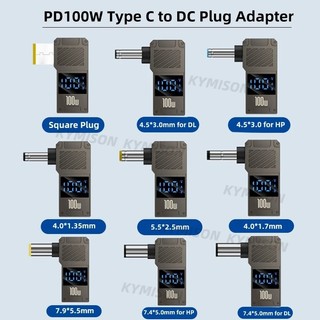 PD100W ประเภท C ถึง DC Plug Converter หญิง USB C ถึง 4.5*3.0/5.5x2.5/7.4*5.0 มม.ชายแจ็คแล็ปท็อป Charger Power Supply อะแดปเตอร์สําหรับคอมพิวเตอร์แล็ปท็อป