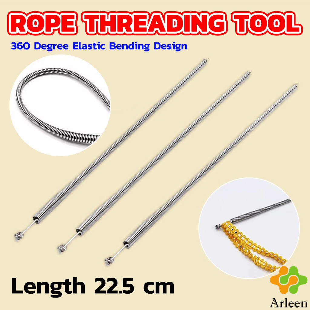 Arleen สปริงเข็มร้อยยางยืด เข็มร้อย คลิปตะขอกลึงเชือก ดึงยางขอบกางเกง Rope Threading Tool