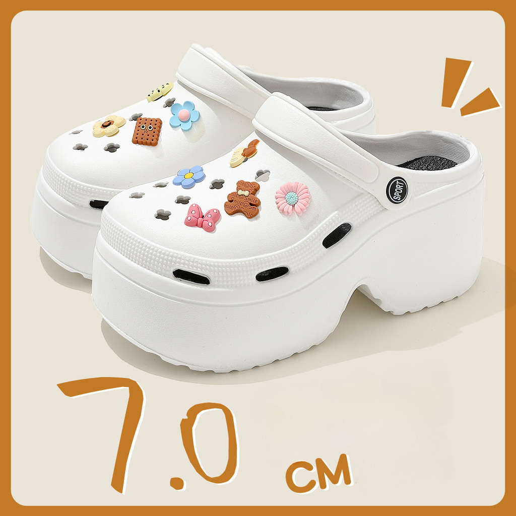 รองเท้าแตะ ความสูงของรองเท้า 7cm ดอกไม้รองเท้าการ์ตูน DIYวัสดุ EVA