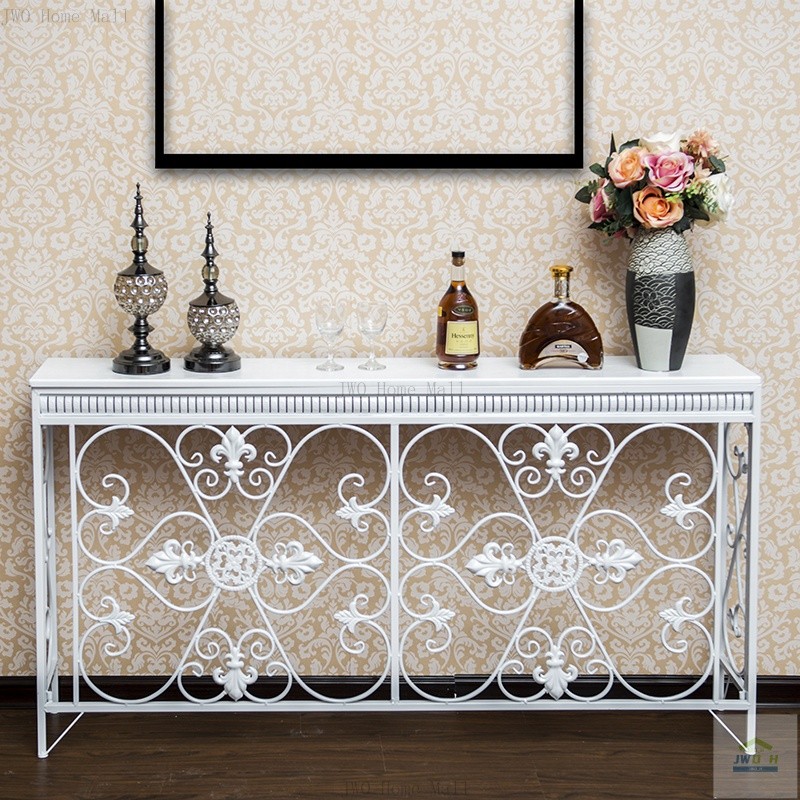 โต๊ะโถงทางเข้าสไตล์ยุโรป โต๊ะสไตล์อเมริกัน ตู้ติดผนัง ชั้นวางของตกแต่งเหล็ก - รูปที่ 2