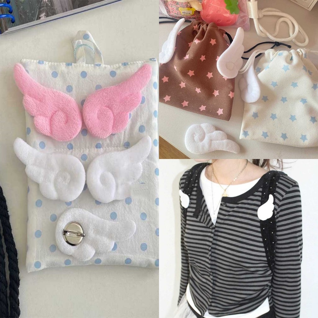 เครื่องประดับแฟชั่นตุ๊กตาแองเจิลปีกเข็มกลัดกระเป๋าเสื้อผ้าตกแต่ง 1 คู่ความคิดสร้างสรรค์