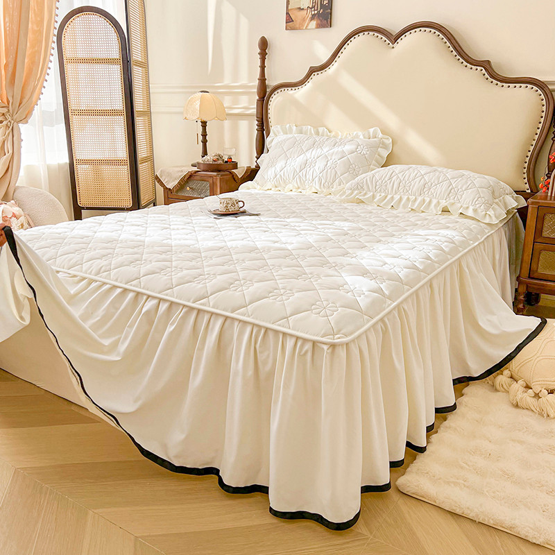 ผ้าปูสีทึบใหม่ กระโปรงเตียงนวมหนา นุ่มและสบาย 3.5 ฟุต 5 ฟุต 6 ฟุต 6.5 ฟุต bed cover