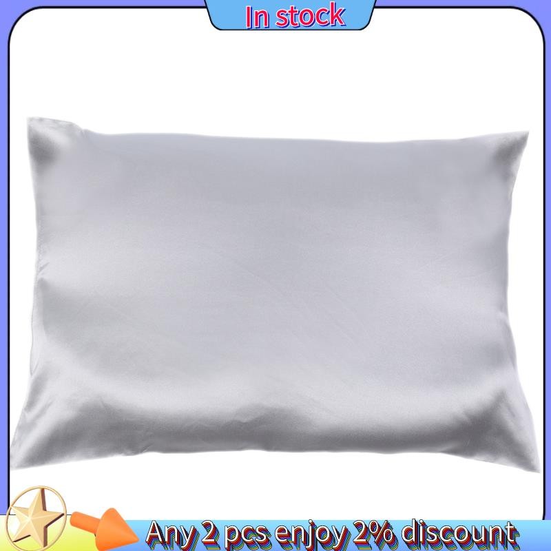 In -Both Sides ปลอกหมอนผ้าไหมแท้ธรรมชาติสําหรับผมและผิวหนัง, 600 เส้นด้าย 50X75 ซม.-สีเทาเงิน