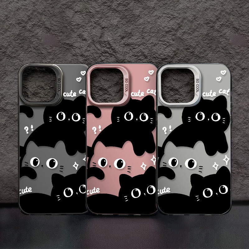 🔥ส่งจากไทย🔥 เคสไอโฟน11/12/13/14/15 Pro Max Cute Black Cat TPU Matte Case For iPhone 11 12 13 14 15 16 PRO XS XR XSMAXเคส - รูปที่ 2