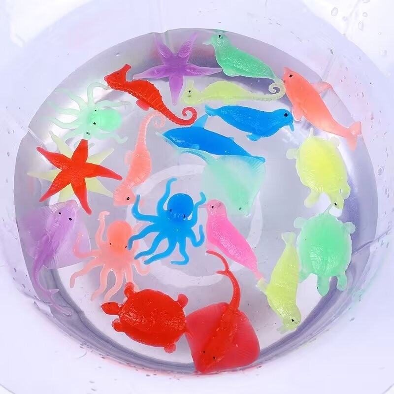 5 ชิ้น Soft TPR ยางสัตว์ทะเลปลาทองปูของเล่นอาบน้ําเด็กตกปลาสระว่ายน้ําลอยของเล่นเด็ก Kiddie Party ของเล่น
