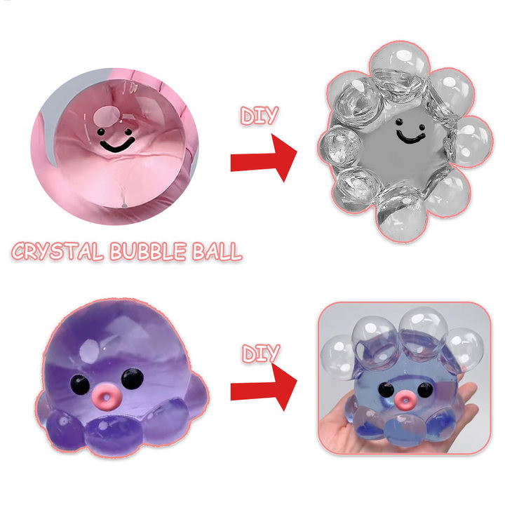 ASMR บีบของเล่นคริสตัล Octopus ความเครียดบรรเทา Sensory ของเล่น Soft Bubble Popping Fidget ของเล่นสํ