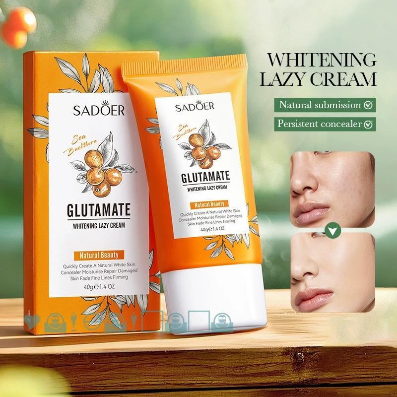 YumyumcucuSea Buckthorn Glutamine Whiten Lazy Cream Quick Makeup 40g Whiten Lazy Cream SAS
