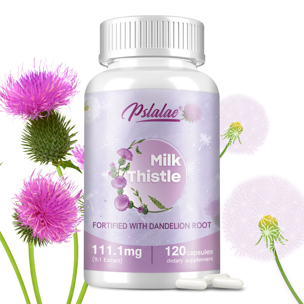 Milk Thistle Extract with Dandelion Root อาหารเสริมแคปซูล - สารต้านอนุมูลอิสระ สุขภาพตับ - 30/60/120