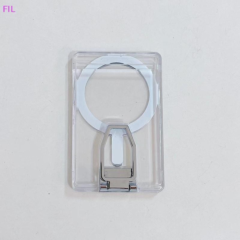 FIL แม่เหล็กใสผู้ถือบัตรกระเป๋าสตางค์สําหรับ Magsafe IPhone 16 15 14 13 Pro Max พับที่วางโทรศัพท์ Macsafe ช่องใส่การ์ดกระเป๋า OP
