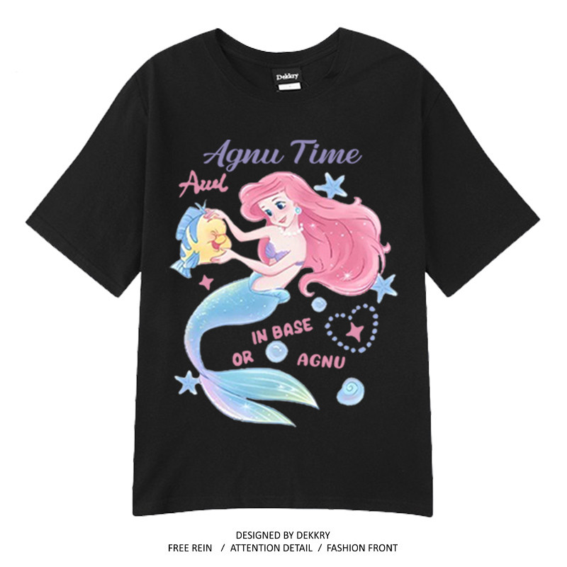 เสื้อยืดคอกลม แขนสั้น โอเวอร์ไซซ์ ใส่สบาย เหมาะสำหรับคนรูปร่างอวบ เสื้อคู่รัก 100% Cotton วินเทจ รูปแบบนางเงือก YG307 ราคา ถูกที่สุด ดีลบีเคเค แกลเลอรีภาพที่ 7
