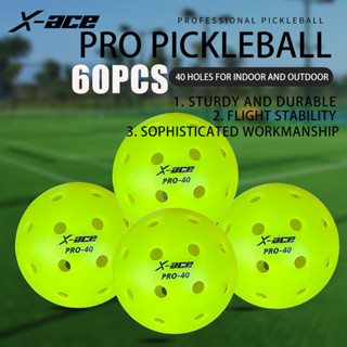 X-ace Pro-40 Pickleball Balls 60 ชิ้น, สีเขียวการมองเห็นสูง,…