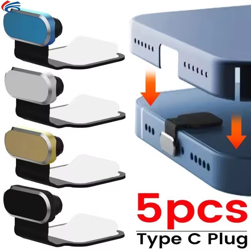 [AM3C]ชุดปลั๊กกันฝุ่นโลหะผสมและซิลิโคน 5 ชิ้น/Type-C | ฝาครอบพอร์ตโลหะขนาด 22 มม. แบบแม่นยําพร้อมการออกแบบความต้านทานการกัดกร่อนที่เพิ่มขึ้น