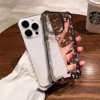 🍬POPPA🍬สี่มุมหนาป้องกันการตกเลนส์ป้องกันกรณีโทรศัพท์มือถือสำหรับ iPhone 17 16 15 14 13 12 11 ProMax X/XS XR 7 8PLUS