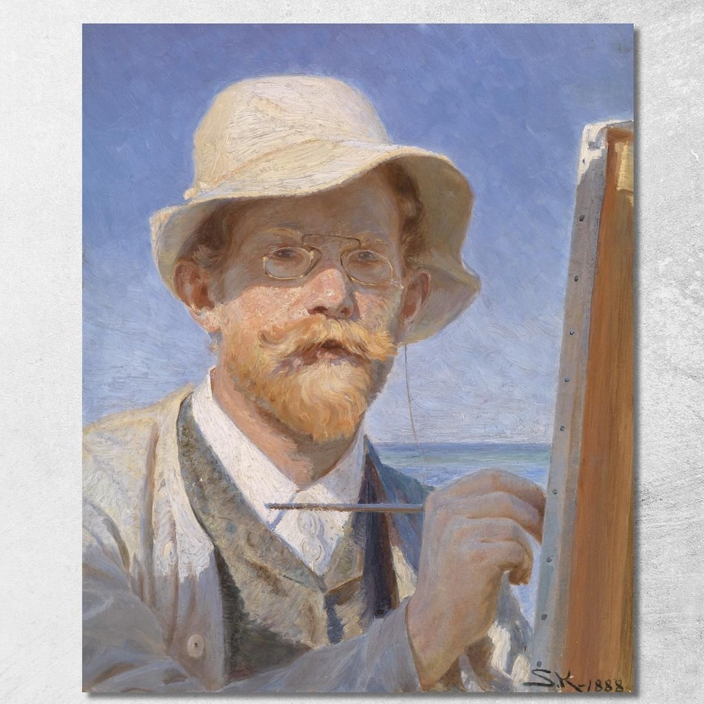 Self-Portrait Peder Severin Krøyer, psk51 ภาพพิมพ์บนผ้าใบแคนวาส