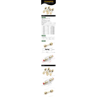 AGU ฟิวส์เครื่องเสียงรถยนต์หลอดฟิวส์แก้ว 20A30A40A50A60A80A100A 10 * 38MM