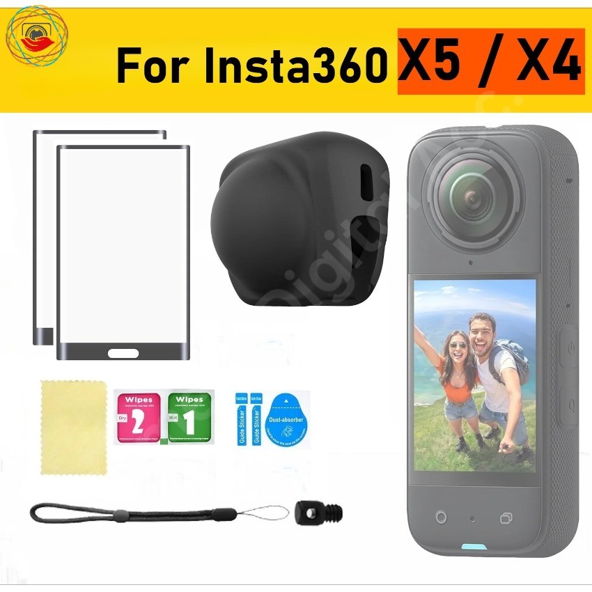 สําหรับ Insta360 X5 ซิลิโคนฝาครอบเลนส์ปกป้องหน้าจอเหมาะสําหรับ Insta360 X5 X4 action กล้อง Acc