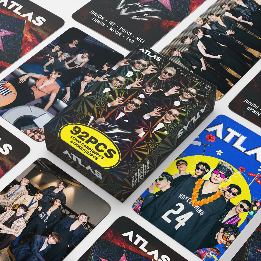 กลุ่มเด็กชายไทย ATLAS Photocard Lomo Card การ์ด 60 ชิ้น + สติ๊กเกอร์ 32 ชิ้น