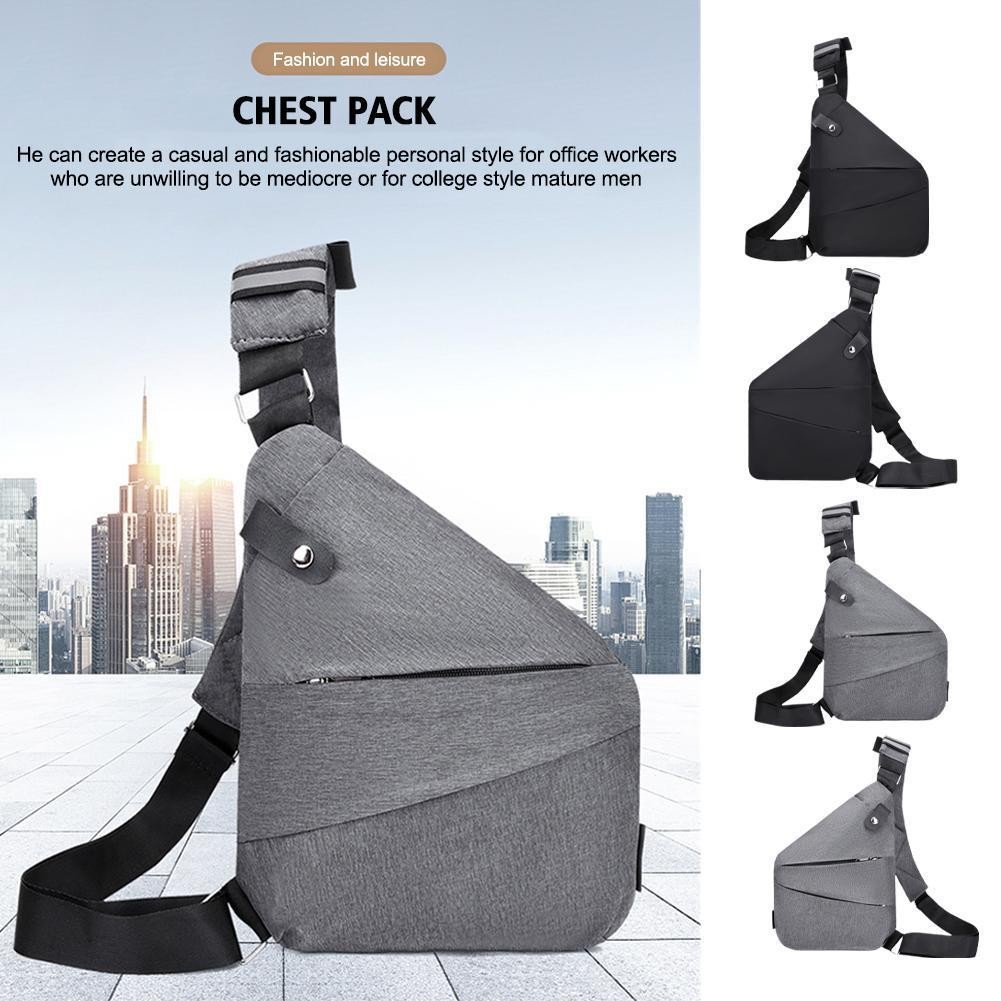 Outdoor Leisure Mens Chest Pack กันน้ํา Crossbody Cycling Phone Bag กระเป๋ากันขโมยไหล่ C3b6
