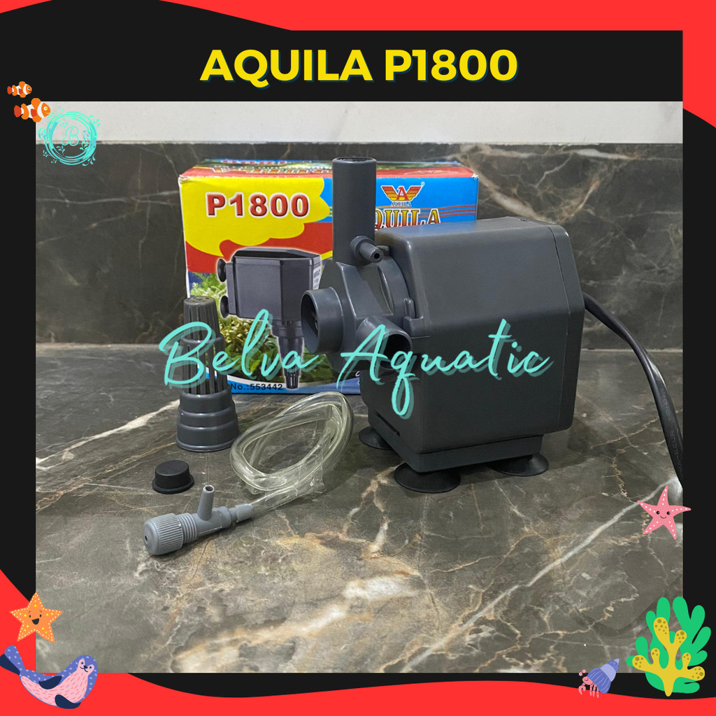 Aquila 1800 ปั๊มน้ําแบบจุ่มตู้ปลาแบบไฮโดรโปนิกส์ Aquila P-1800 Aquila P 1800