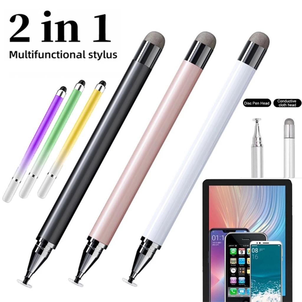 2 in 1 ปากกาทัชสกรีน อเนกประสงค์ แท็บเล็ตโทรศัพท์ ปากกาวาดภาพ ปากกาสไตลัสปลายใส เข้ากันได้กับ Android IOS โทรศัพท์ iPad