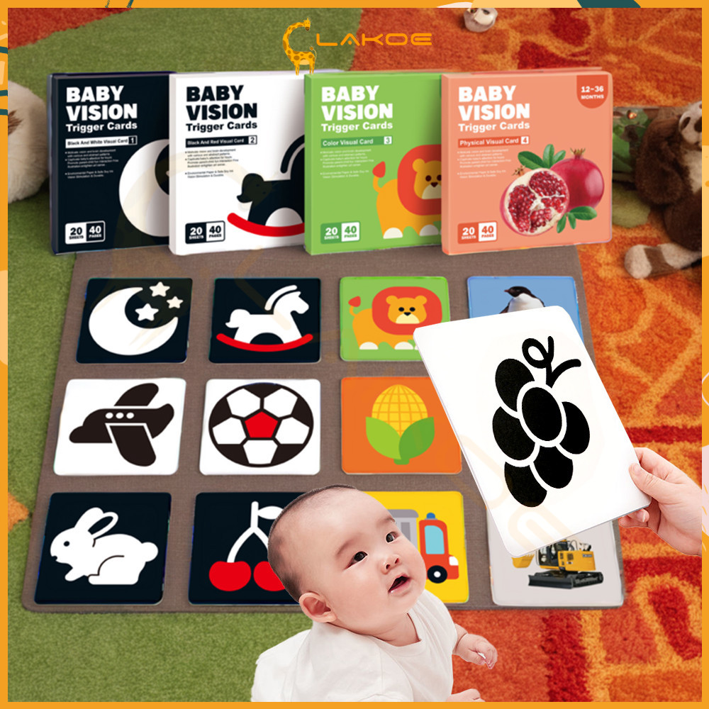 LAKOE การ์ดคำศัพท์ Flash Card การ์ดเสริมพัฒนาการ กระตุ้นการพัฒนาพลังสายตาและสมองของเด็กเป็นเวลา 0-36 เดือน