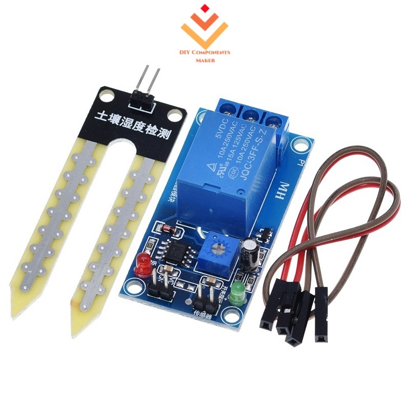 ใหม่ DC 5V 12V ดิน Moisture Sensor รีเลย์โมดูลควบคุมรดน้ําอัตโนมัติของความชื้นเริ่มต้นสวิทช์สําหรับ 