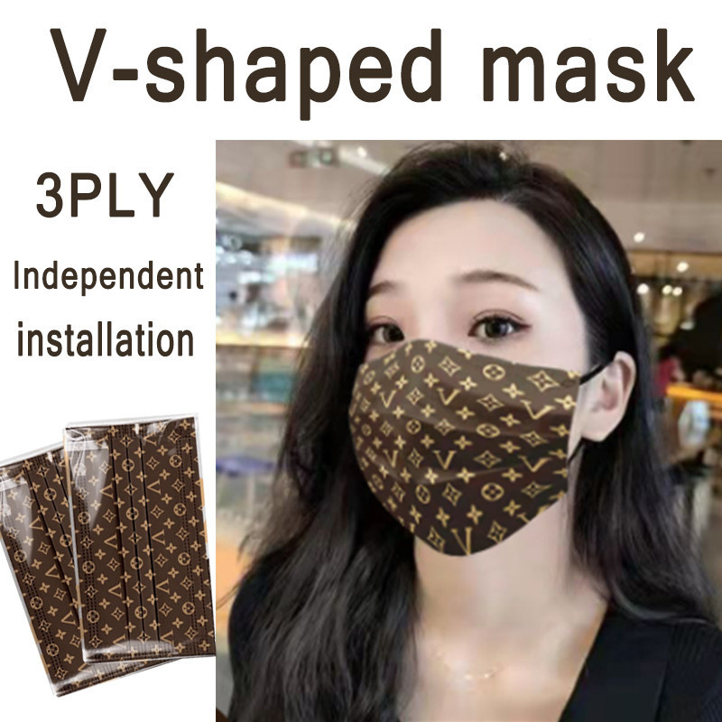 50 ชิ้น V-Shaped Face Mask 3PLY คุณภาพสูง แฟชั่น Slim สําหรับผู้ใหญ่ ผู้ชาย ผู้หญิง