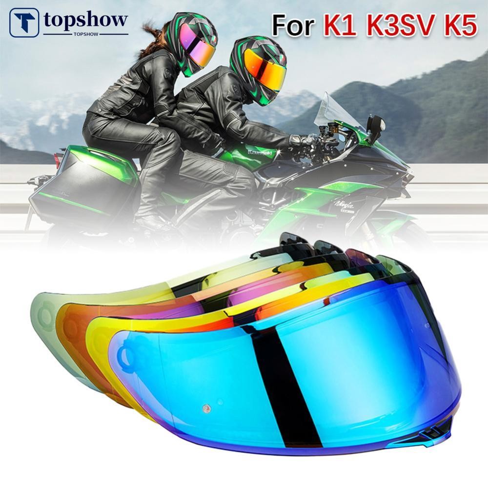 Topshow หมวกกันน็อครถจักรยานยนต์Visorเลนส์โล่แว่นตาFull FaceสําหรับAGV K5 K5S K5-S K3SV K1 K1Sขนาดกะ