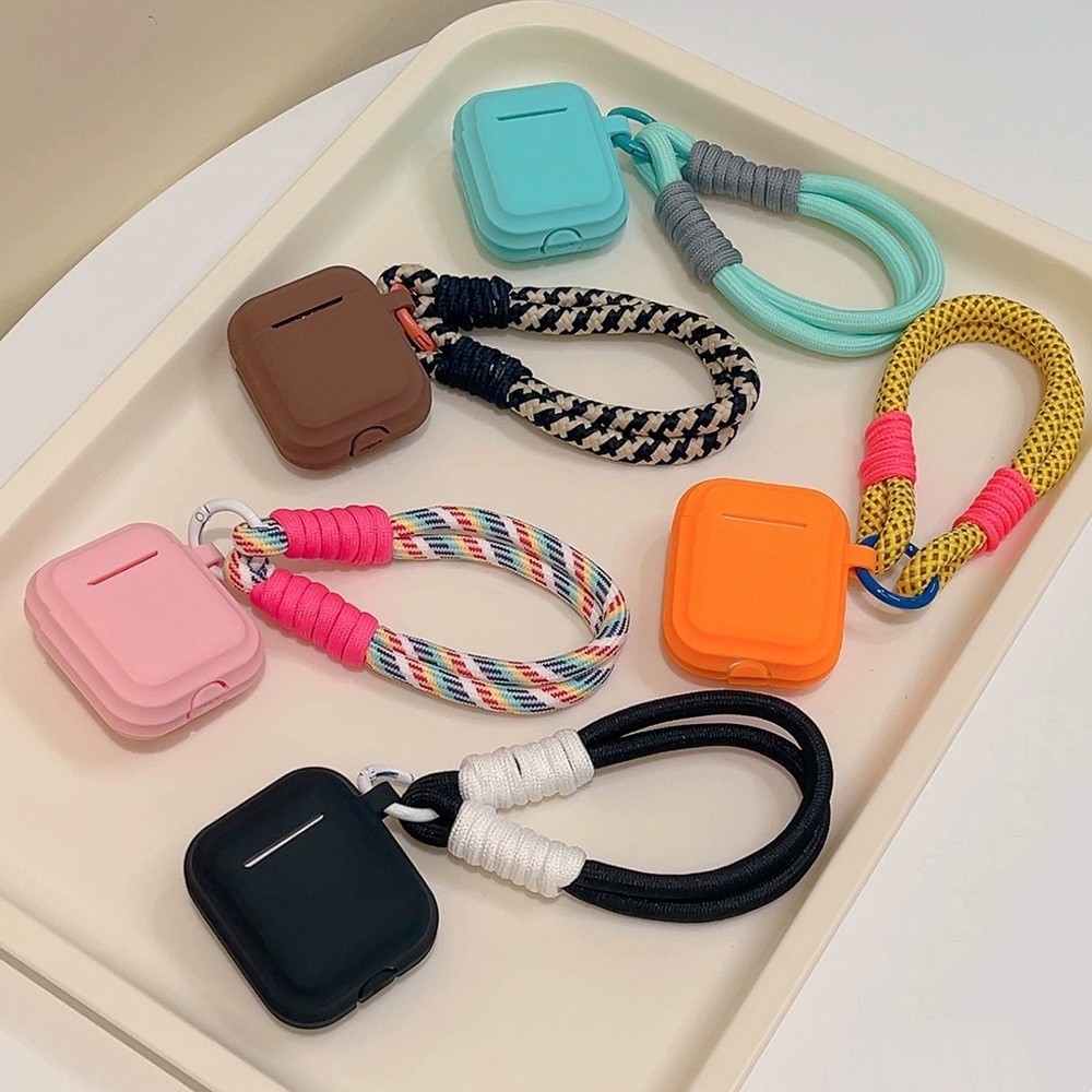 I9/i9s/i10/i11/i12 นุ่มซิลิโคน Macaron ชุดหูฟังบลูทูธซิลิโคนกรณีหูฟังป้องกันกรณี & เชือกเส้นเล็กสีสันสดใส
