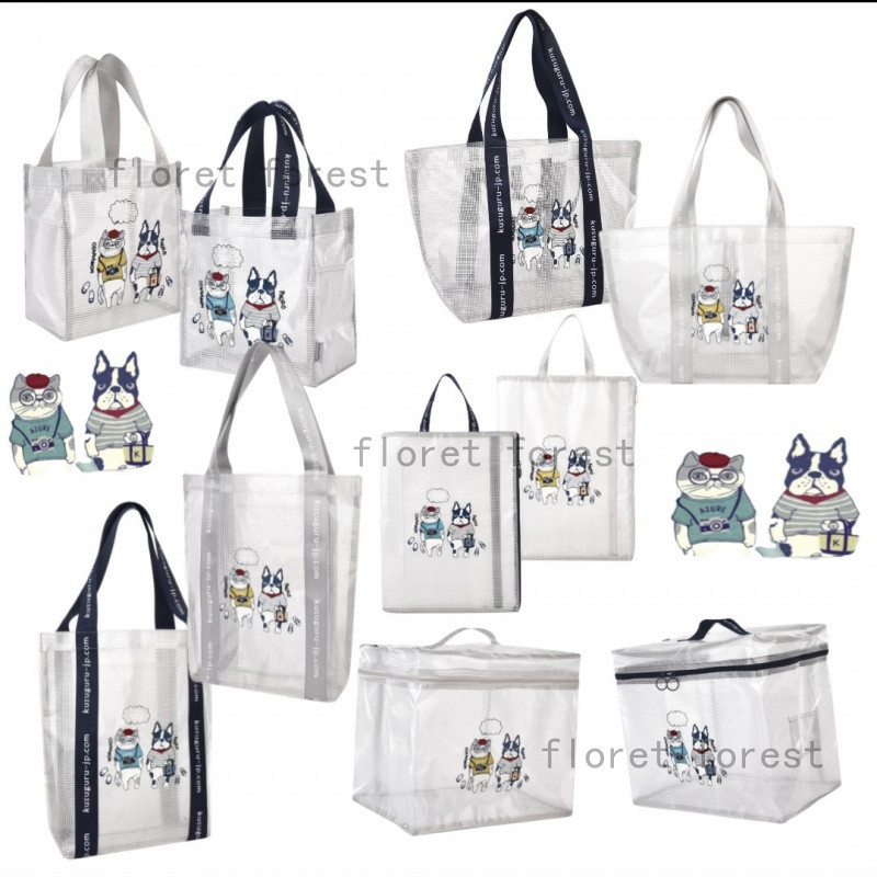 ญี่ปุ่นญี่ปุ่น kusguru เย็บปักถักร้อยการพิมพ์ Lucy Paul pvc ผ้าตาข่ายกันน้ํา Series กระเป๋ากระเป๋าช้อปปิ้งกระเป๋าสะพาย