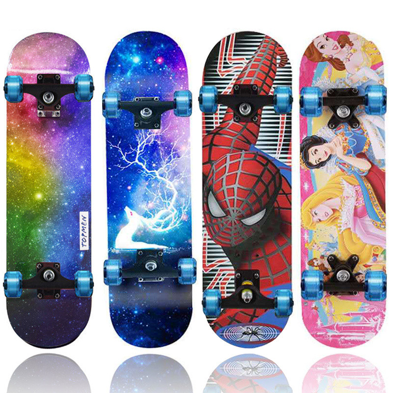 HB skateboard ของเล่นเด็กสี่ล้อสเก็ตบอร์ด PU แฟลชล้อเยาวชนสเก็ตบอร์ดรุ่นนักเรียนของเล่นเด็กชายและเด็กหญิง