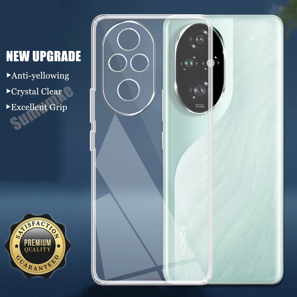 สําหรับ Huawei Honor 200 Pro Soft ซิลิโคนใสยืดหยุ่นกันกระแทก TPU Cover ผิว Yellowing-Resistant Crystal Clear Jelly Case