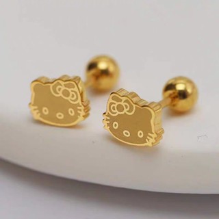 สไตล์ใหม่สไตล์เกาหลี Niche หวานน่ารัก KT หูแมวกระดูก Studs แ…