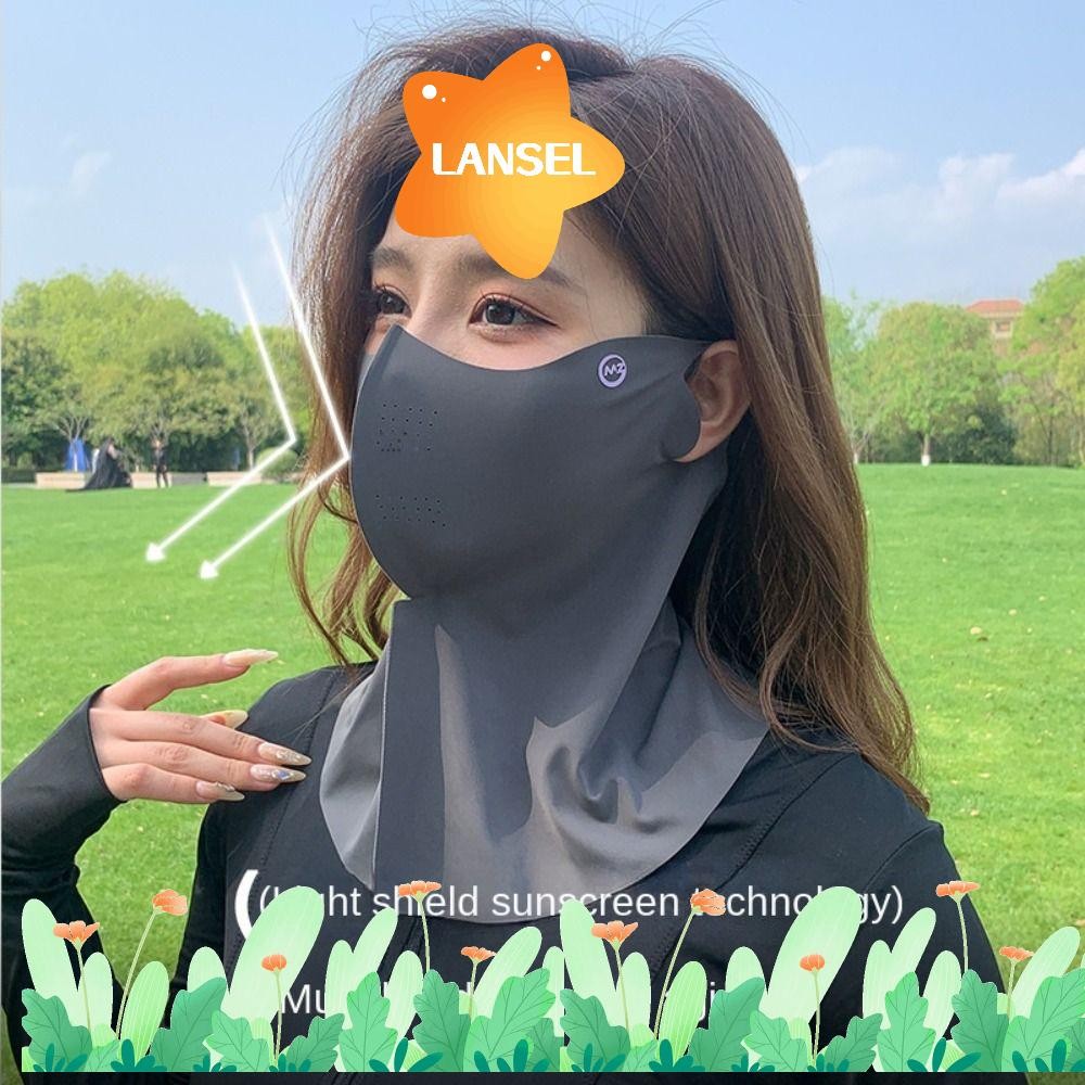 ครีมกันแดด LANSEL , Anti-UV Face Shield Ice Silk , Daily Cover Face Thin Breathable ขี่ Facemask จักรยานขี่จักรยาน