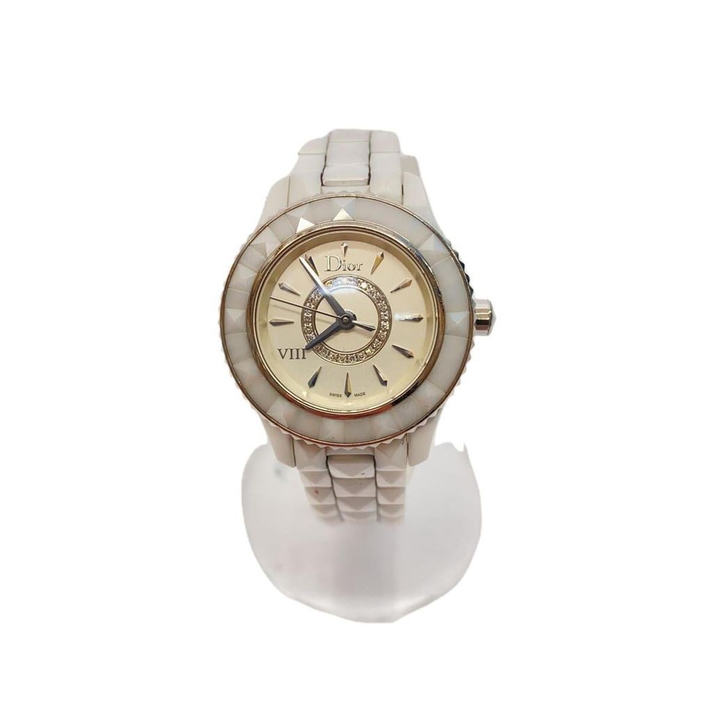 wht Christian Dior Women's Watch VIII Onyit Diamond Quartz Analog -- Direct from Japan Secondhand