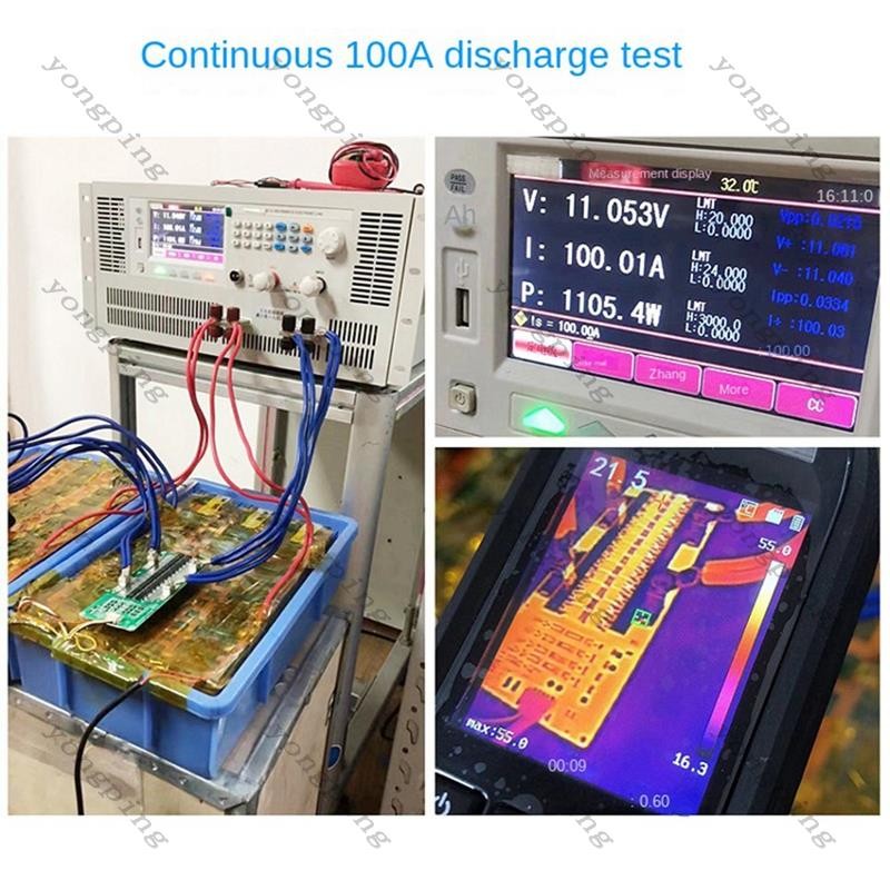 4s 12V LiFePO4 บอร์ดป้องกันแบตเตอรี่พร้อมการชาร์จ Balanced 150A ต่อเนื่อง 100A Power รถแบบพกพาเริ่มต้น Equalizer